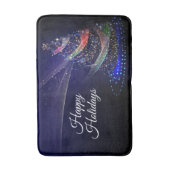 Kerstavond Colorful Tree Navy Blue Rustic Badmat (Voorkant Verticaal)
