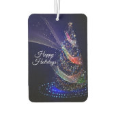 Kerstavond Colorful Tree Navy Blue Rustic Luchtverfrisser (Achterkant)
