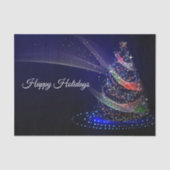 Kerstavond Colorful Tree Navy Blue Rustic Tissuepapier (Voorkant)