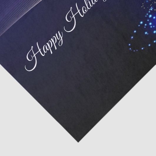 Kerstavond Colorful Tree Navy Blue Rustic Tissuepapier (Detail)