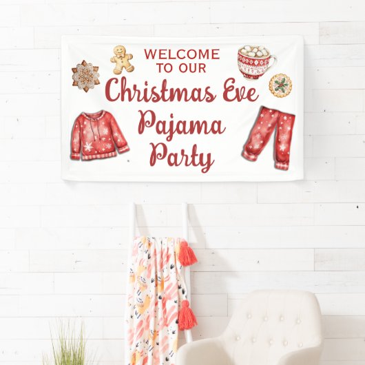 Kerstavond Cookies Hot Cocoa Pyjama Party Spandoek (Insitu)