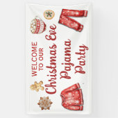 Kerstavond Cookies Hot Cocoa Pyjama Party Spandoek (Verticaal)