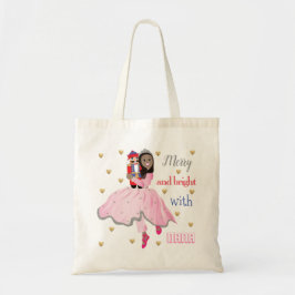 Kerstavond Dark Hair Ballerina Nutkraker Ronde Tote Bag