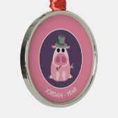 Kerstavond de Varkens Metalen Ornament (Rechts)