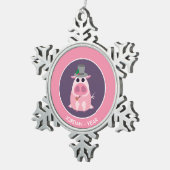 Kerstavond de Varkens Tin Sneeuwvlok Ornament (Rechts)
