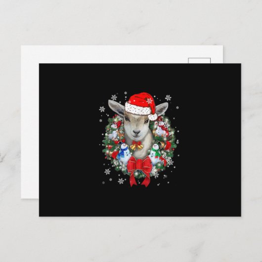 Kerstavond decoratie van geit aankondigingskaart (Voorkant / Achterkant)