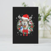 Kerstavond decoratie van geit RSVP kaartje (Staand voorkant)