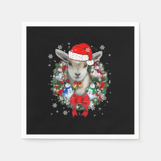 Kerstavond decoratie van geit servet (Voorkant)