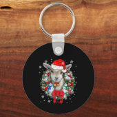 Kerstavond decoratie van geit sleutelhanger (Voorkant)
