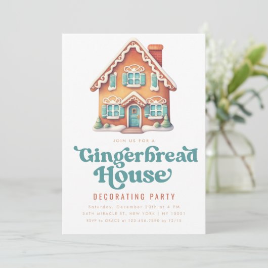 Kerstavond decorteren in het ontbijt kaart (Staand voorkant)