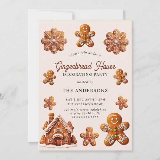 Kerstavond decorteren in het ontbijt kaart (Voorkant)