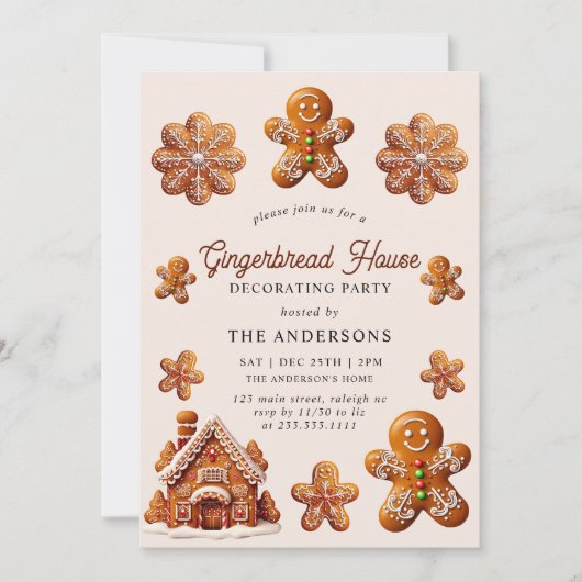 Kerstavond decorteren in het ontbijt kaart (Voorkant)