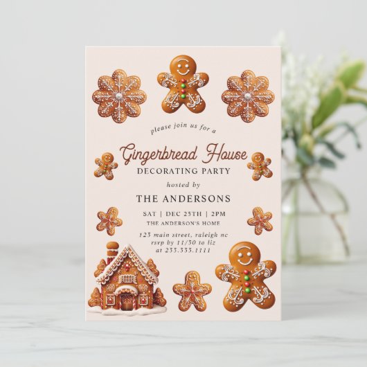 Kerstavond decorteren in het ontbijt kaart (Staand voorkant)