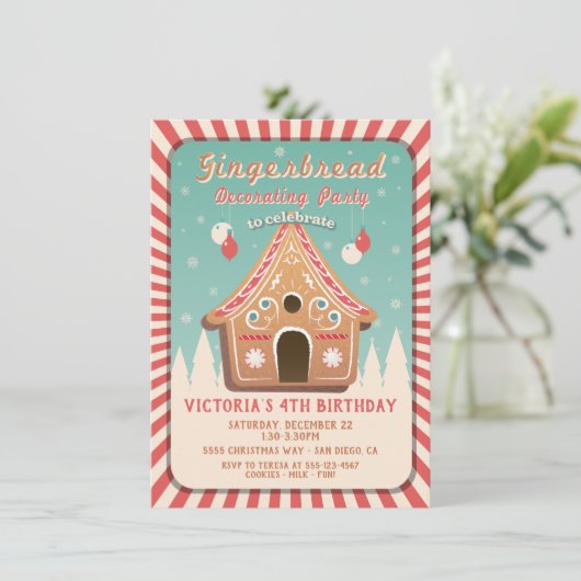 Kerstavond decorteren in het ontbijt kaart (Staand voorkant)