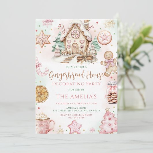 Kerstavond decorteren in het ontbijt kaart (Staand voorkant)