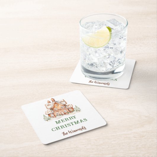 Kerstavond decorteren in het ontbijt kartonnen onderzetters (Insitu)