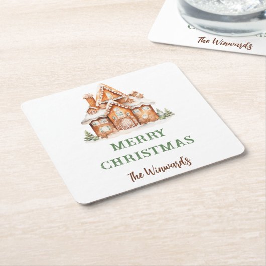 Kerstavond decorteren in het ontbijt kartonnen onderzetters (Schuin)