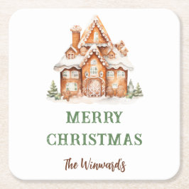 Kerstavond decorteren in het ontbijt kartonnen onderzetters