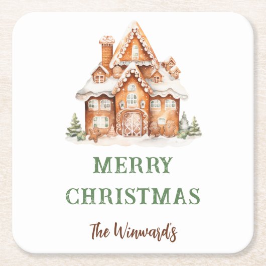 Kerstavond decorteren in het ontbijt kartonnen onderzetters (Voorkant)