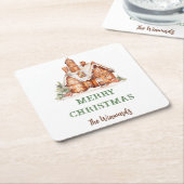 Kerstavond decorteren in het ontbijt kartonnen onderzetters (Schuin)