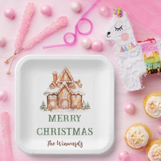 Kerstavond decorteren in het ontbijt papieren bordje (Feest)