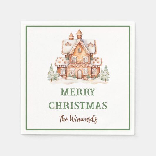 Kerstavond decorteren in het ontbijt servet (Voorkant)