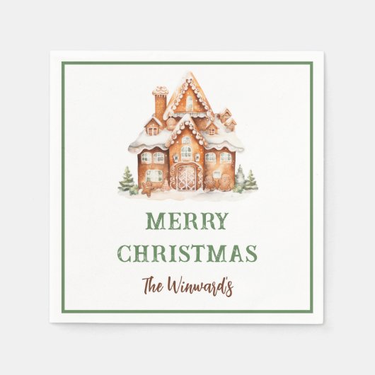 Kerstavond decorteren in het ontbijt servet (Voorkant)