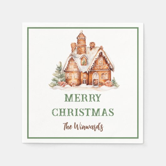 Kerstavond decorteren in het ontbijt servet (Voorkant)