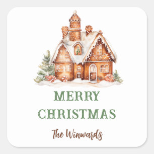 Kerstavond decorteren in het ontbijt vierkante sticker