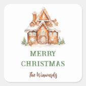 Kerstavond decorteren in het ontbijt vierkante sticker (Voorkant)