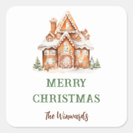 Kerstavond decorteren in het ontbijt vierkante sticker