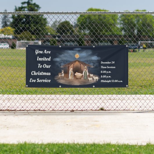 Kerstavond dienst Geboorte Christelijke Kerk Spandoek (Insitu)