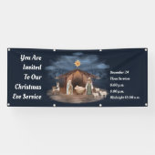 Kerstavond dienst Geboorte Christelijke Kerk Spandoek (Horizontaal)