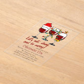 Kerstavond Diner Cocktails Wijnglazen Acryl Uitnodigingen (Laagn)