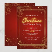 Kerstavond diner uitnodigingskaart kaart (Voorkant / Achterkant)