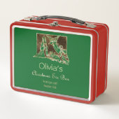Kerstavond doos kerststal rood groen goud (Voorkant)