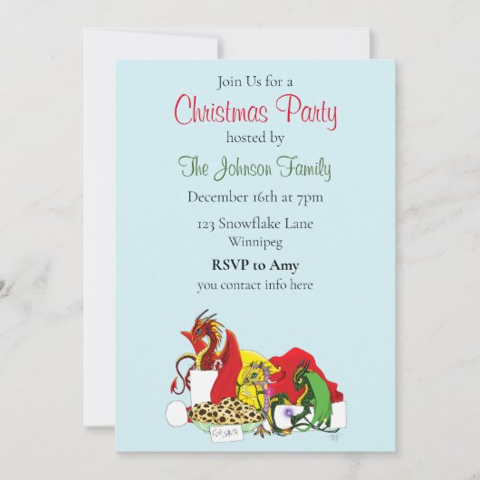 Kerstavond Draken Kaart (Voorkant)