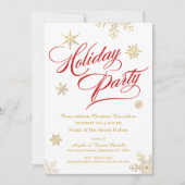 Kerstavond Elegant Red & Gold Kaart (Voorkant)