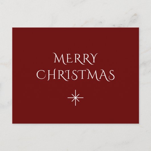 Kerstavond Elegant Snowflake Simple Red Feestdagenkaart (Voorkant)