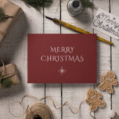 Kerstavond Elegant Snowflake Simple Red Feestdagenkaart