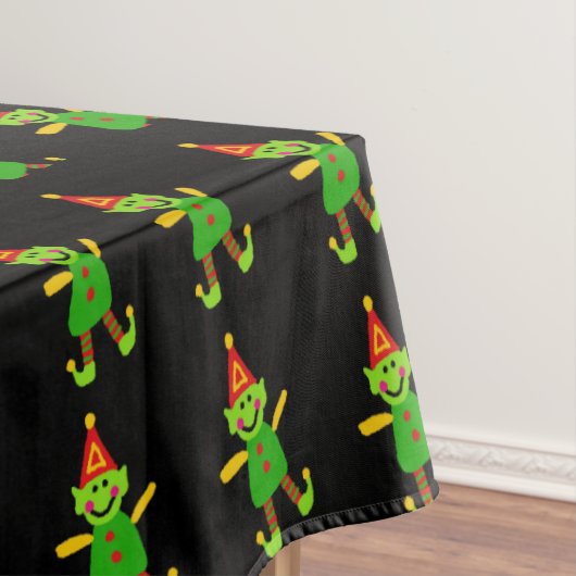 Kerstavond, Elf Black Tablecloth Tafelkleed (Voorbeeld)