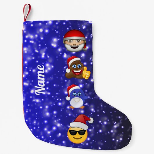 Kerstavond Emoji Festive Stockings Kleine Kerstsok (Voorkant)