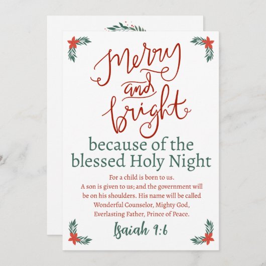 Kerstavond en Bright Heilige Vrouw Feestdagenkaart (Voorkant / Achterkant)