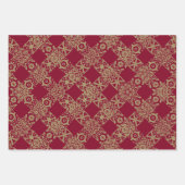 Kerstavond- en bruisterijpatroon van antiek kant inpakpapier vel (Voorkant 3)