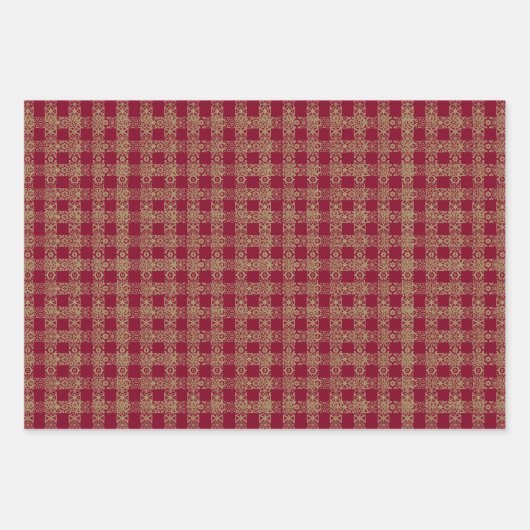 Kerstavond- en bruisterijpatroon van antiek kant inpakpapier vel (Voorkant)