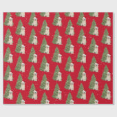 Kerstavond en de boom cadeaupapier (Vlak)