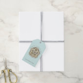 Kerstavond en dollar Turquoise Coastal Cadeaulabel (Met Touw)