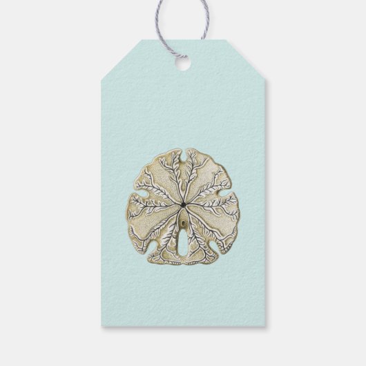 Kerstavond en dollar Turquoise Coastal Cadeaulabel (Achterkant)