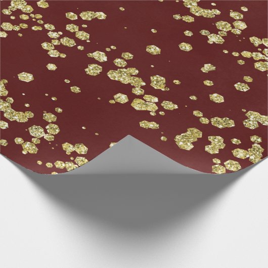 Kerstavond en feestdag met Faux Gold Glitter Cadeaupapier (Hoek)