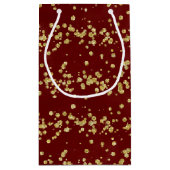 Kerstavond en feestdag met Faux Gold Glitter Klein Cadeauzakje (Achterkant)